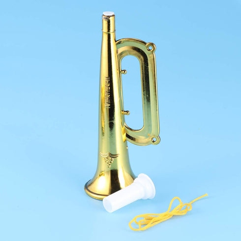 Toyvian 14pcs Plastic Trumpet Toy, Kids Trumpet Instrument Party Noise Makers, Golden Kids Birthday Party Favors