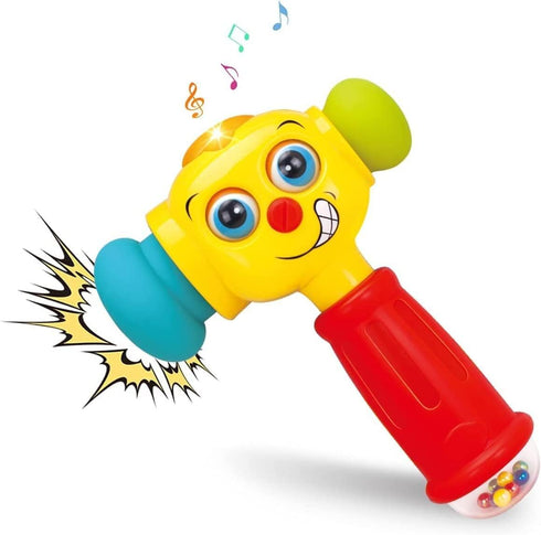 Toy Hammer with Lights, Learning Mode, Music Mode, Plays 6 Kids' Songs, Counts 1-10 for Ages 12 Months+
