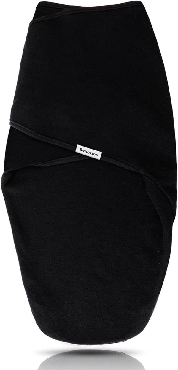 Baby Swaddle Blankets, Soft and Cozy Organic Cotton Black Swaddle Wrap, Receiving Blankets for Baby Girl Boy, 0-3 Months