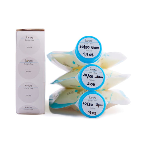 (Pack 250) Kiinde Twist Cap Single-Use Write-On Labels for Breast Milk and Baby Food Storage Pouches of - Includes