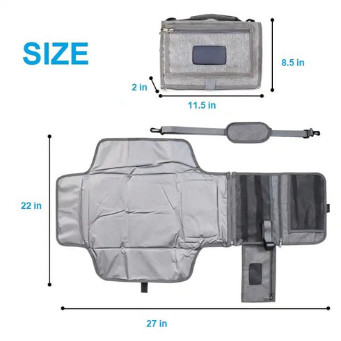 Portable Baby Changing Pad, Travel Changing Pad Cover Mat for Baby Stroller and Car Seat (Gray)