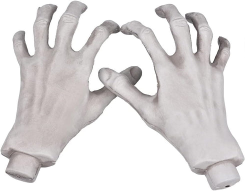 Halloween Skeleton Hands - 1 Pair Realistic Plastic Zombie Hands for Scary Halloween Props and Decorations