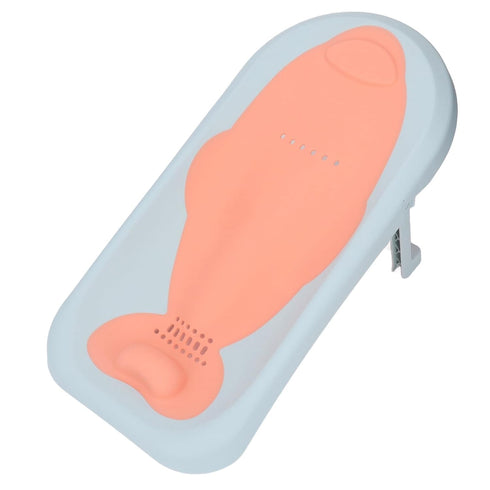 Focket Baby Bath Support, Ergonomic Spine Protection Foldable Quick Drying Slip Baby Bath Seat, Cushion with Reusable