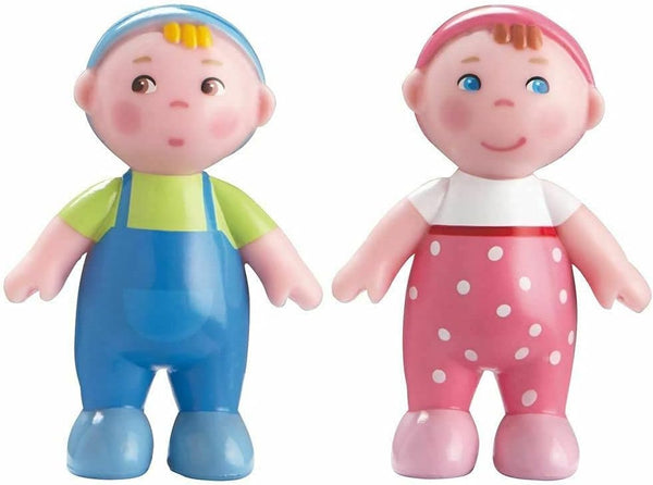 HABA Little Friends Babies Marie & Max, 2.5" Twin Baby Dollhouse Toy Figures (2 Piece Set)