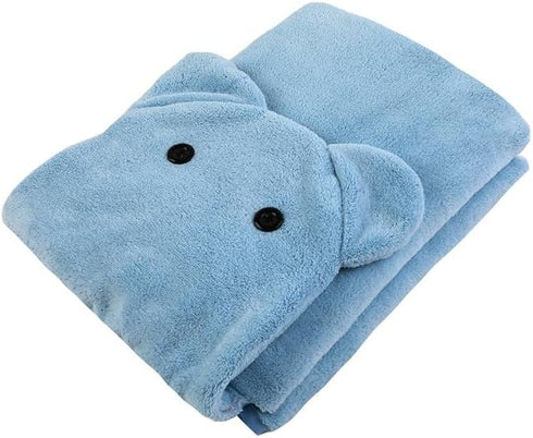 Rongrongs store Microfiber Children's Hooded Bath Towel Winter Hooded Poncho Bath Towel Baby Soft