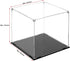 10x10x10 inch, Countertop Cliselda Clear Acrylic Display Case with Black Base Sturdy Acrylic Display Box Box, Assemble