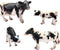 Realistic Farm Cow Model Figures Toy Set, 4pcs Cow Statues Family Figurines Collection for Preschool Educational Play