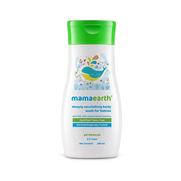 Mamaearth Daily Nourishing Body Wash for Babies | Tear-Free Formula with Coconut