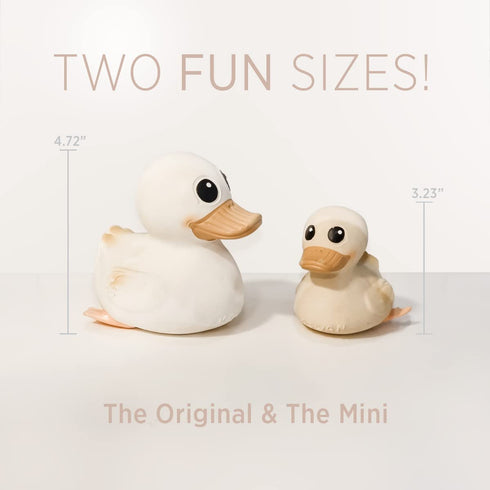 HEVEA Kawan Mini Rubber Duck - 100% Natural Rubber Baby Bath Toy - Eco Friendly, Mold Free, Teething, Bathing - Eggnog