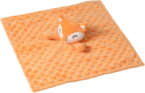 CREVENT Soft Plush Animal Face Security Blankets for Boys and Girls, Great Birthday Baby Shower Gifts (Orange Fox)