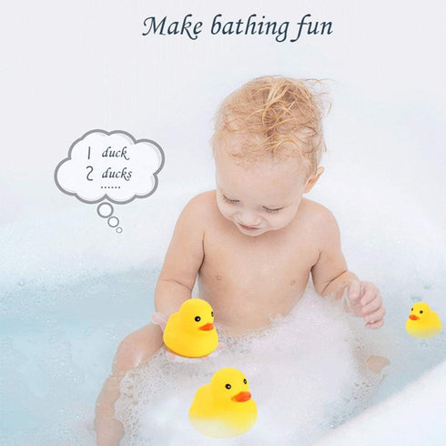 Bath Duck Toys - 10PCS Mini Rubber Ducks for Baby Shower, Squeak and Float Ducks for Toddlers (2.2’’)