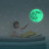 Glow in The Dark Moon Wall Decals 30cm Luminous Art Sticker for Kids Bedroom, Removable Adhesive