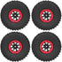 4Pcs RC Racing Tires 120mm, 1/10 Scale Rubber Inflatable Remote Control Model Climbing Car Tire (Red)