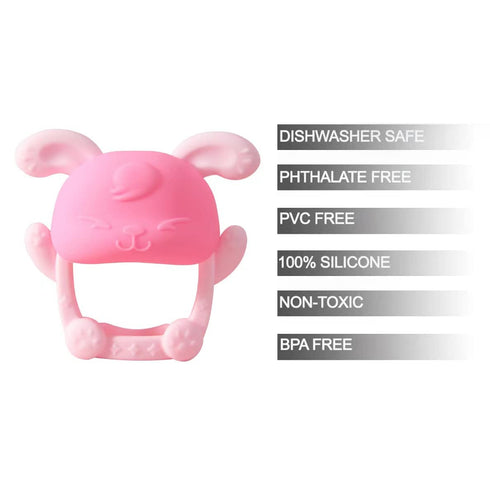 PandaEar Baby Teether and Mitten, 2 Pack Chew Toys for Sucking Needs, Pain Relief for Babies 0-12 Months