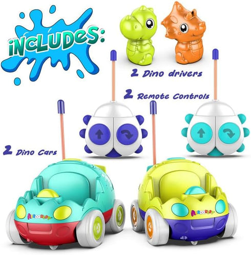 18+Months 2 3 4 5 3+ -2 Pack AEROQUEST Remote Control Car for Toddlers Toddler Toys for RC Cars with LED Lights & Music