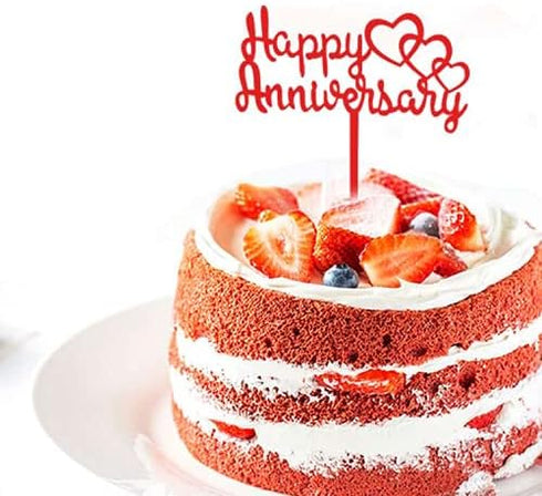 24Pcs Happy Anniversary Cake Topper Multicolour Acrylic for Wedding Retirement Anniversary Celebration Party Decorations