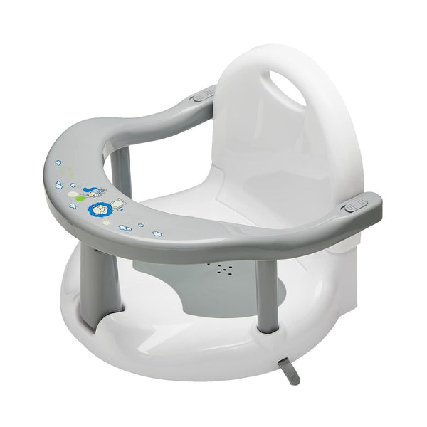DAOLUAN Baby Bathtub Seat, Non-Slip, Suction Cups, 6-18 Months, Foldable, Portable, Plastic, Grey