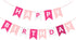 Pink Happy Birthday Banner Sign, Bunting Garland for Kids Girls Baby 1st Birthday Party Decorations