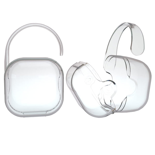 Pacifier Case Holder, Clip Binky Holder Case, 2 Pack Clear Design Pacifier Accessories