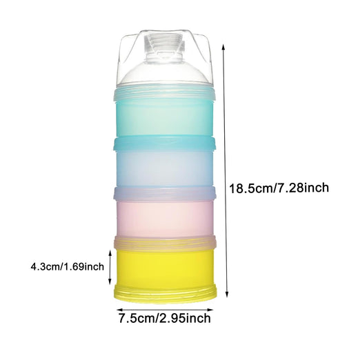 Manwetye 2 4 PCS Layers Baby Milk Powder Dispenser, Milk Powder Pots,Formula Dispenser Portable Milk Powder Formula