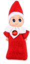 WULEEUPER Tiny Baby Elf Doll, Christmas Miniature Elf Doll, Xmas Decoration Gift (Red Girl)