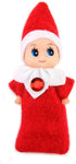 WULEEUPER Tiny Baby Elf Doll, Christmas Miniature Elf Doll, Xmas Decoration Gift (Red Girl)