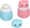 Entatial Body Powder Container, Fine Powder Cartoon Bear Powder Puff Box 2 Pcs