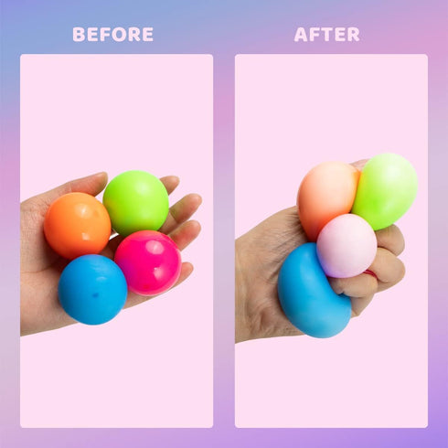 28 Packs Set JOYIN Valentines Day Gift Cards with Stress Ball Stretchy Squishy Toy Balls Sensory Squishy Toys Stress