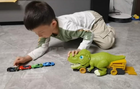 Dinosaur Transport Cart Toys - Dinosaur Devouring Car Game for Kids, Slides Car Toys Gift for Boys