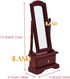 iLAND Vintage Dollhouse Furniture Set, 1/12 Scale Mahogany Bedroom Furniture, 7pcs Including Bed & Mirror