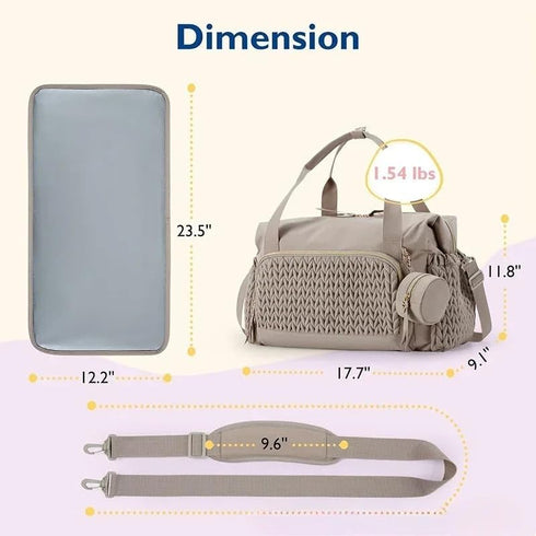 Zhongzhi Mommy Personalized Name Diaper Bag Baby Stroller Organizer Large Capacity Maternity Bag with Insulated Pocket
