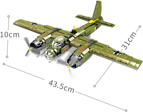General Jim's WW2 Military Iron Empire Building Blocks, Air Bomber JU88, World War 2 Aircraft Set