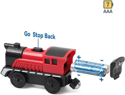 DSHMIXIA Set 3 4 5 Battery Operated Cargo Train for Wooden Train Track Toys for Toddlers Year Old Boys Kids Magnetic