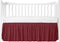 MD Home Decore Crib Bed Skirt Dust Ruffle with Split Corners, 100% Cotton, Burgundy Nursery