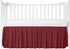 MD Home Decore Crib Bed Skirt Dust Ruffle with Split Corners, 100% Cotton, Burgundy Nursery
