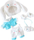 niannyyhouse Doll Dressup - 7.8in/20cm Plush Doll Clothes, Blue Dog Suit Accessories for Stuffed Figures