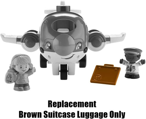 Fisher-Price Little-People Travel Together Airplane Playset - DJB53 Replacement Part with Brown Suitcase Luggage