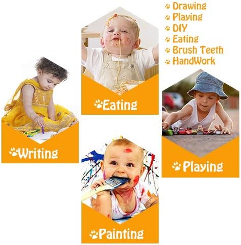 Kids Art Smocks 4 Pack - Waterproof Painting Apron with Long Sleeve and 3 Pockets for Age 3-8 Years