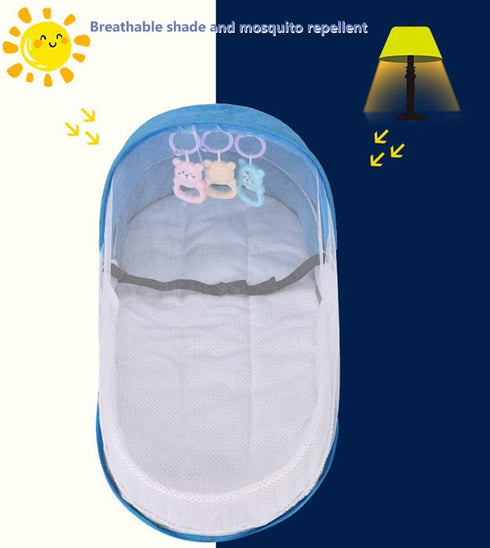 Dan&Dre 018 Baby Travel Cot with Mesh Cover and Canopy Foldable Crib with Toy Bar, Converts to Carry Bag, for Ages