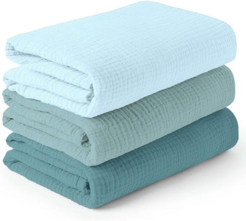 Generic 3PCS/Set Soft Breathable Newborn Baby Receiving Blanket Muslin Swaddle Blankets