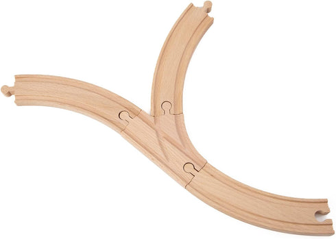 ORBRIUM 8X 3.5 Curved Switch Tracks Wooden Train Expansion Set, Compatible with Thomas, Chuggington, Brio