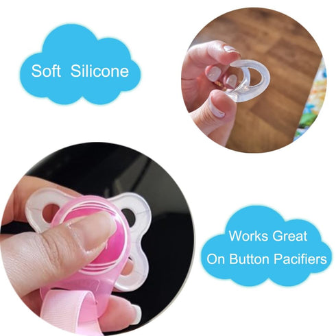 4Pcs Dummy Pacifier Adapter Rings Silicone Rings for Pacifier Clip Button Soother Pacifiers Holder Newborn Gift Safe
