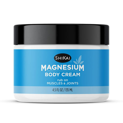ShiKai Magnesium Body Cream (4.5 oz) | Fragrance Free Moisturizer with Zechstein