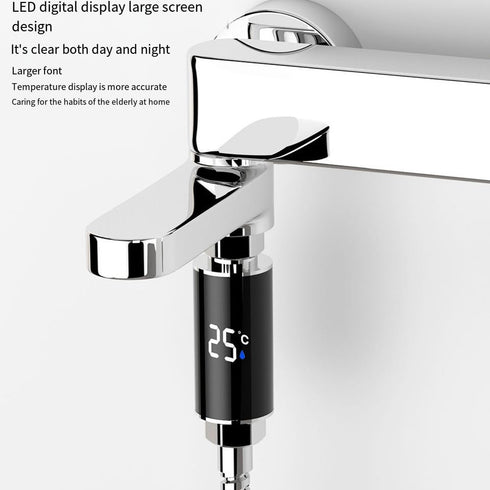 Generic G1/2 LED Shower Head with Real-Time Water Temperature Display, for Hydro Power Generation, Color Indicator