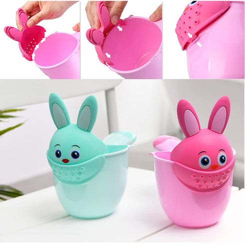 SHITINGRM Baby Bath Waterfall Rinser Kids Shampoo Rinse Cup Cartoon Shower Washing for Head Watering Spoon Bathing Cups