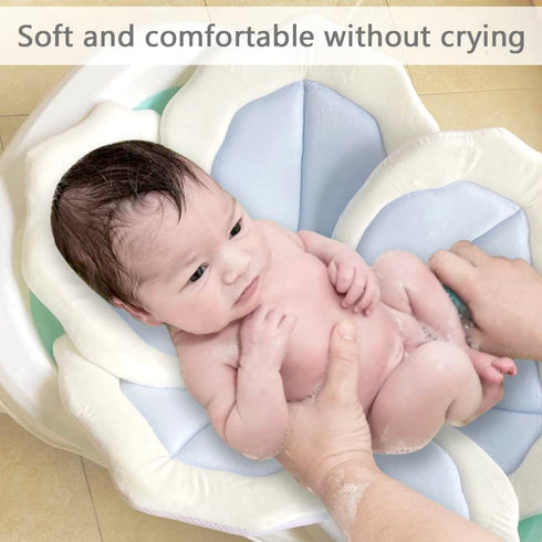 TOFOAN 31" Baby Bath Pad for Infant Bathtub Sink Flower Mat Tub Little Lotus - Petal Soft Supports Lounger Newborn