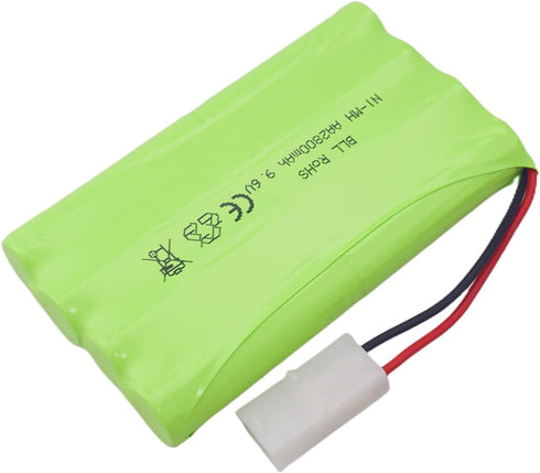 AA 9.6V 2800mAh Rechargeable Battery with Tamiya Plug and USB Charging Cable for RC Toy Cars and Trucks