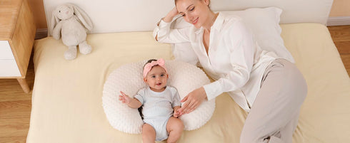 Nursing Pillow Cover, Plush Dot Breastfeeding Pillow Cases Slipcover Pillow Sham (Beige)