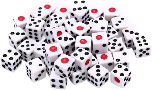 100Pcs 8mm Acrylic Dice - White Black Gaming Dice, Standard Six Sided Decider Board Game Dice Set
