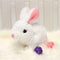 Bunny Toys Educational Interactive Toys, 2023 New Plush Stuffed Bunny Toy with Sounds, Hopping Rabbit (White)